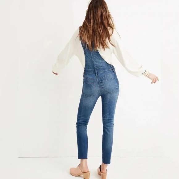 Madewell Skinny Overalls in Jansing Wash Stretch Denim Jean Coverall B443 - Picture 3 of 8